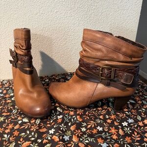 PIKOLINOS Cognac Burnished Leather Made in Spain EUC